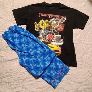Boys Transformers T-shirt and pajama bottoms